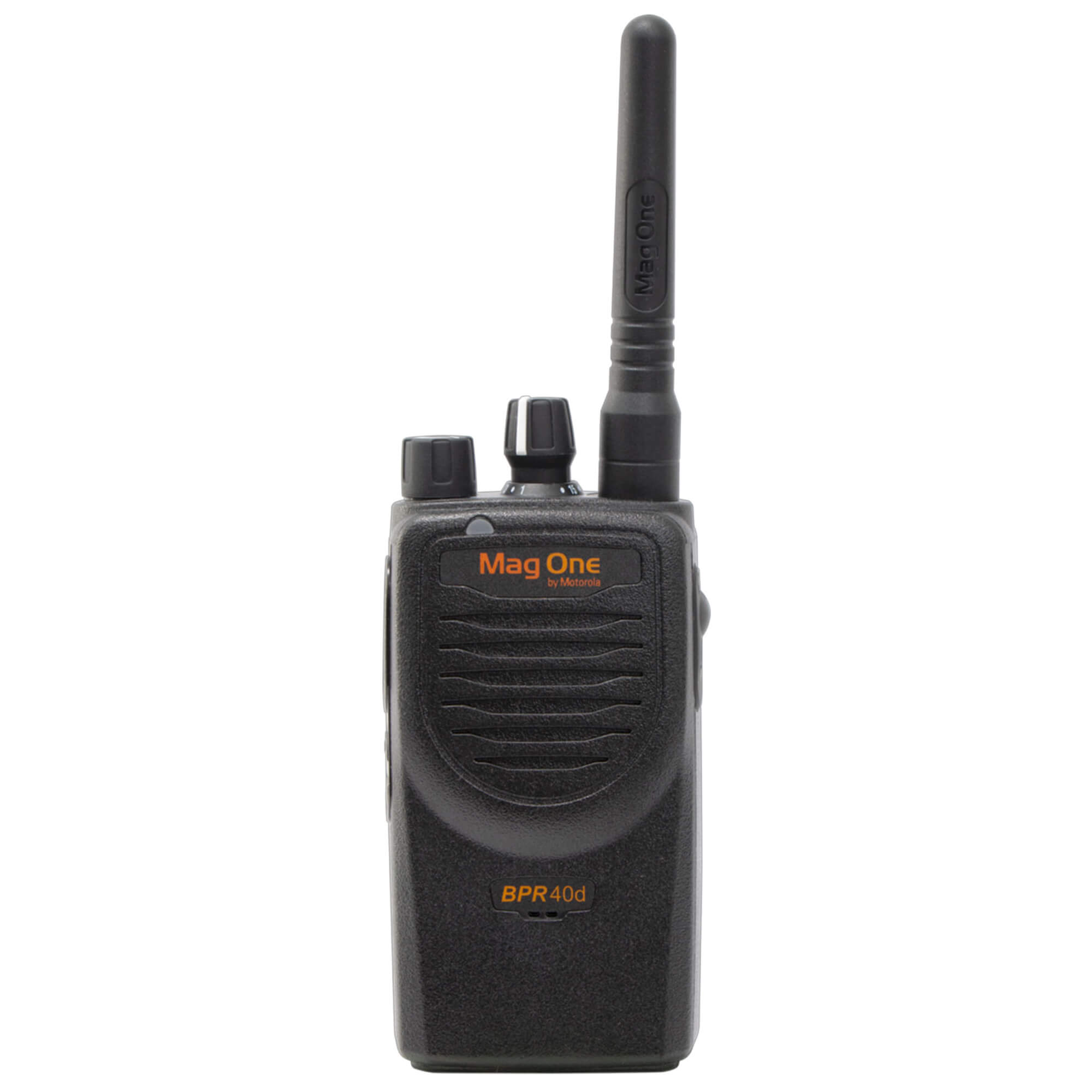 Motorola Solutions BPR40d Mag One digital two-way radio with push-to-talk functionality, durable compact design, and reliable communication for retail, hospitality, construction, manufacturing, and business operations