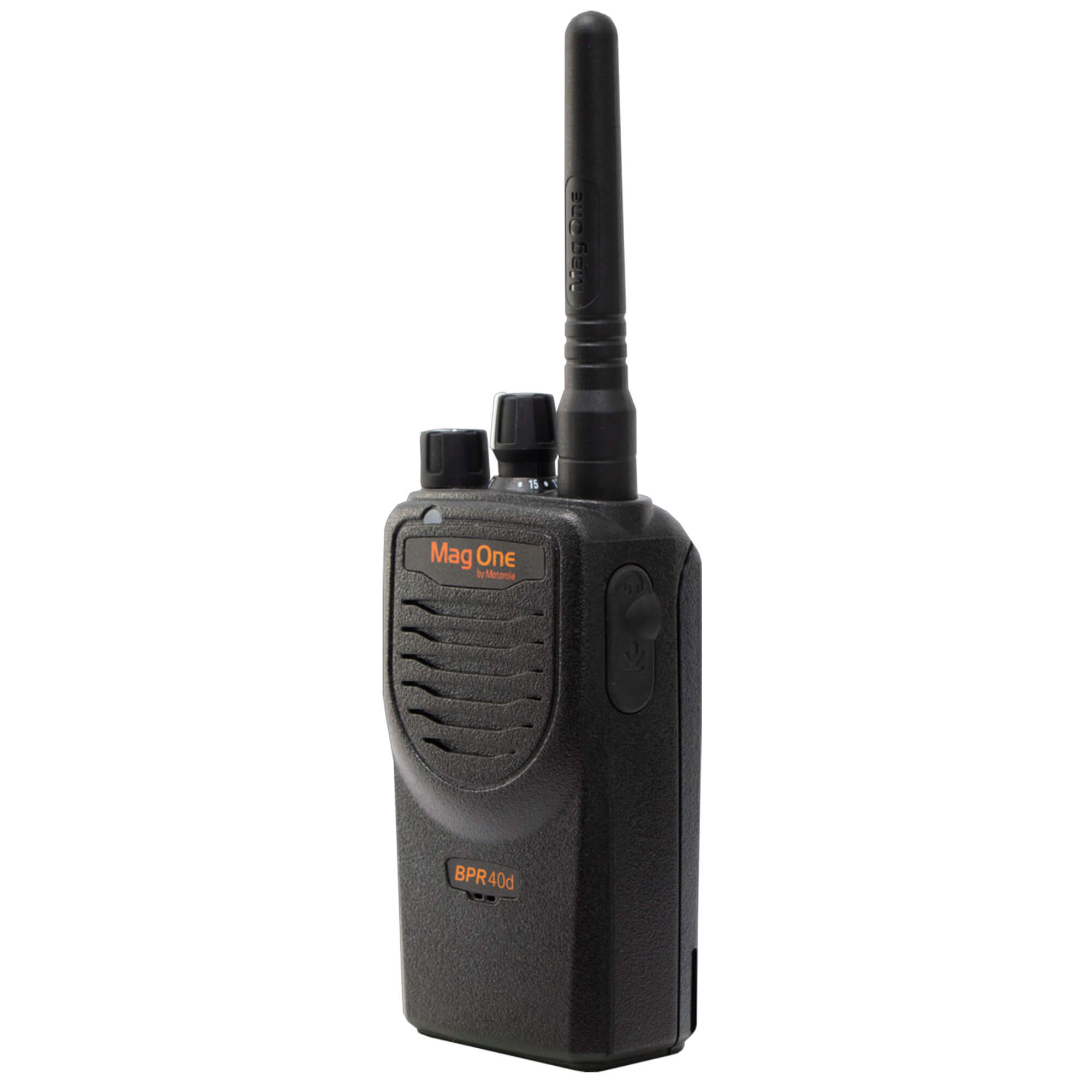 Motorola Solutions BPR40d Mag One digital two-way radio with push-to-talk functionality, durable compact design, and reliable communication for retail, hospitality, construction, manufacturing, and business operations