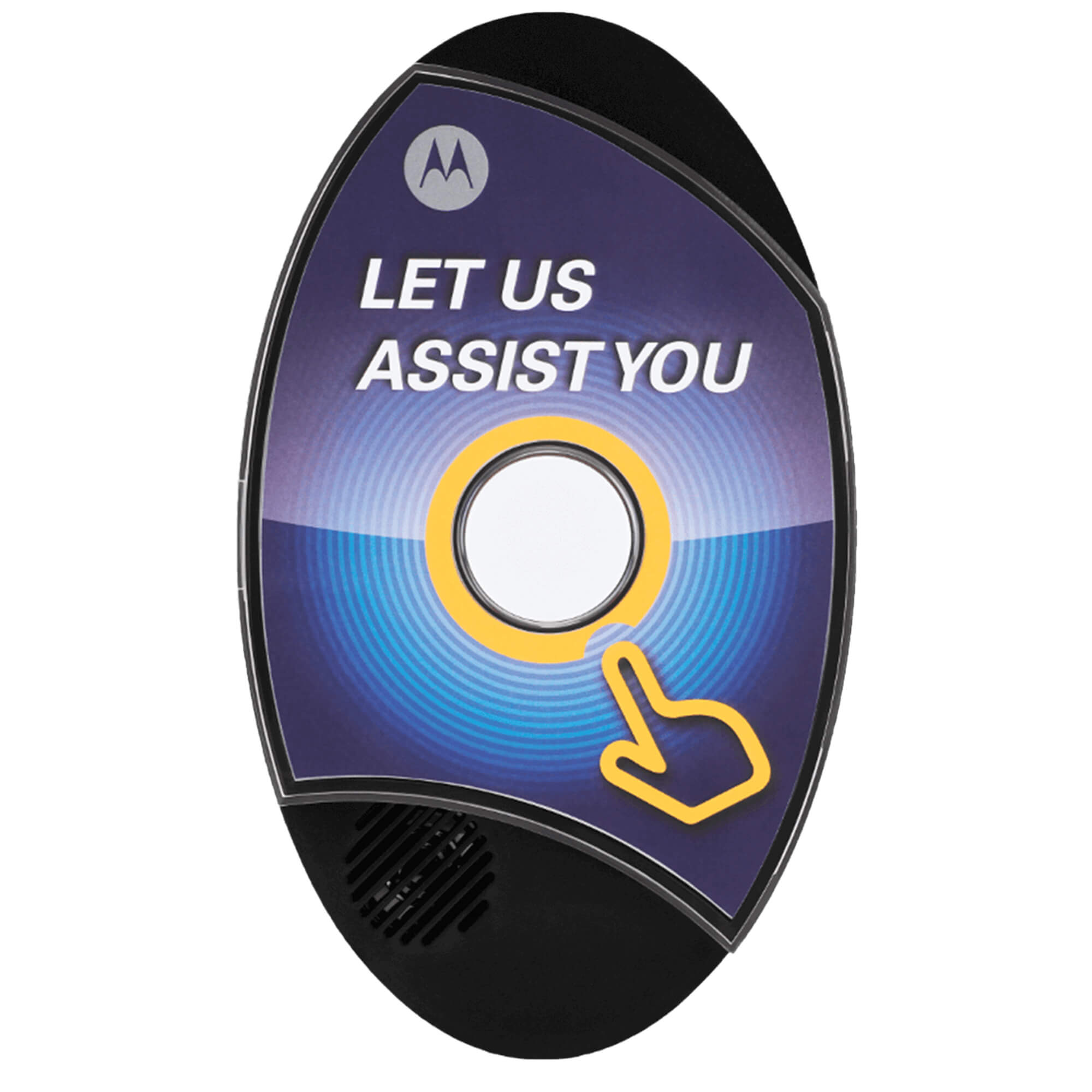 Motorola Solutions CB200 call button with wireless customer assistance alerts, easy-to-use push-button operation, and reliable communication for retail stores, hospitality, restaurants, warehouses, and business environments