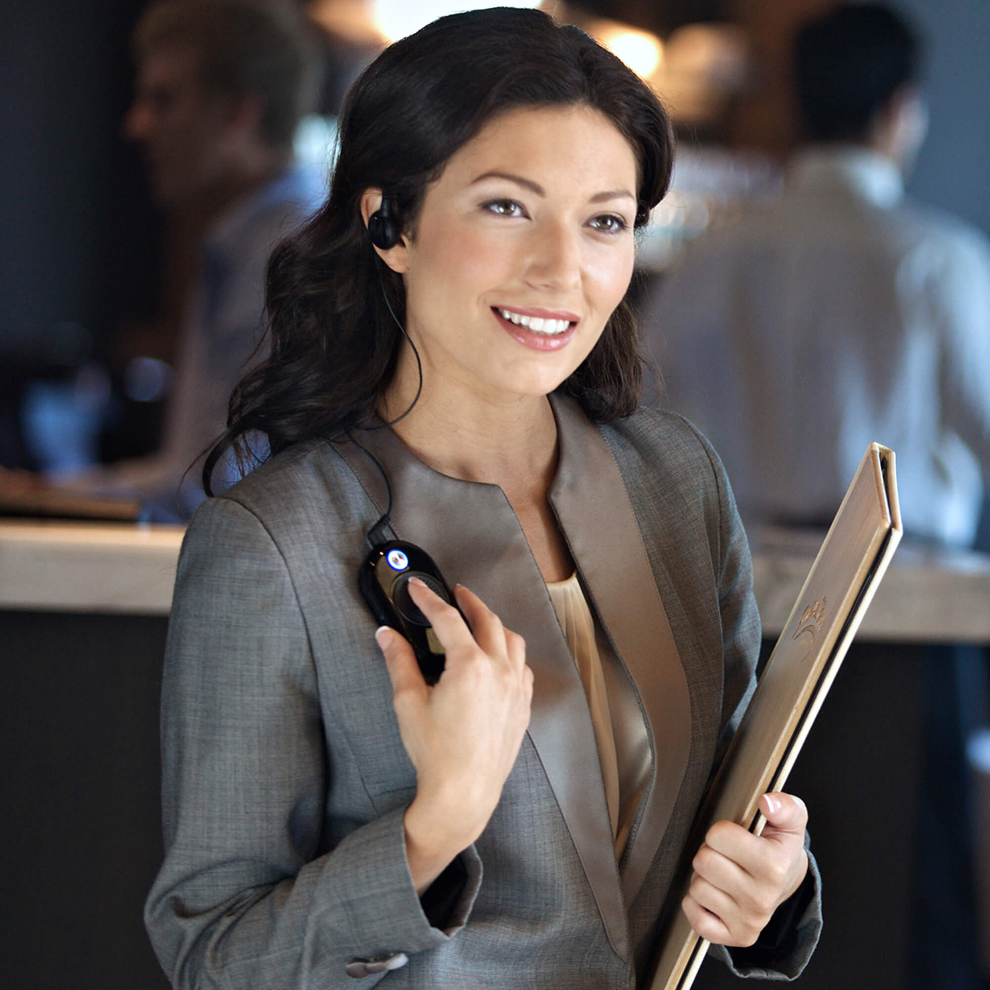 Motorola Solutions CLP1080e compact wearable two-way radio with eight-channel communication, push-to-talk functionality, lightweight design, and reliable team connectivity for retail, hospitality, restaurants, and business operations