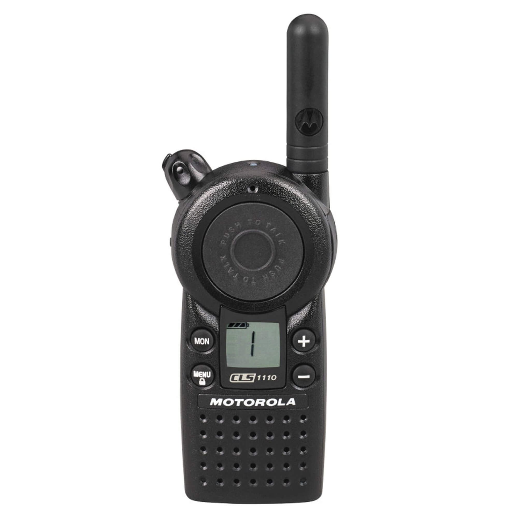 Motorola Solutions CLS1110 compact one-channel two-way radio with push-to-talk functionality, lightweight design, and reliable communication for retail stores, restaurants, hospitality, and business operations