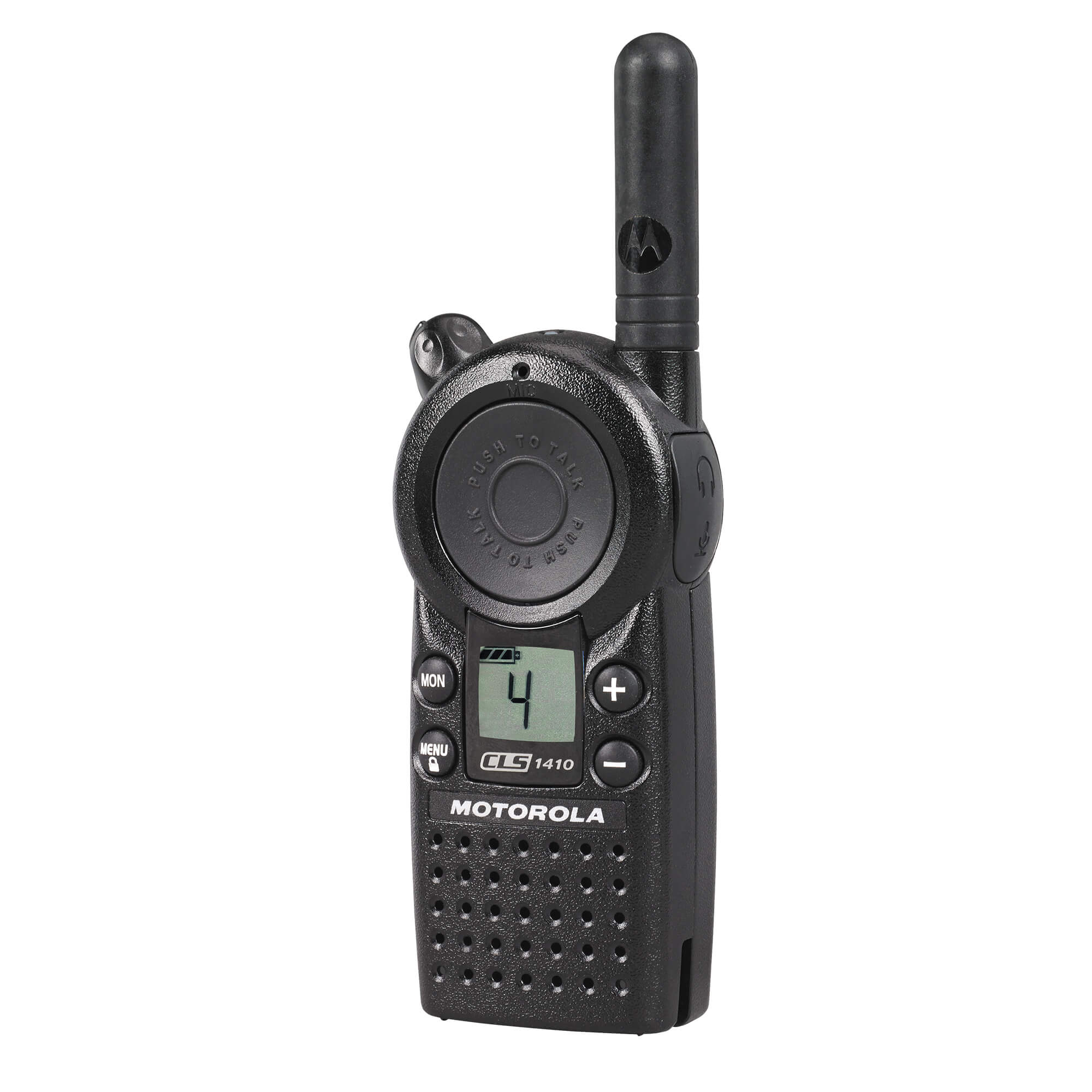 Motorola Solutions CLS1410 compact four-channel two-way radio with push-to-talk functionality, lightweight design, and reliable team communication for retail stores, restaurants, hospitality, and business operations