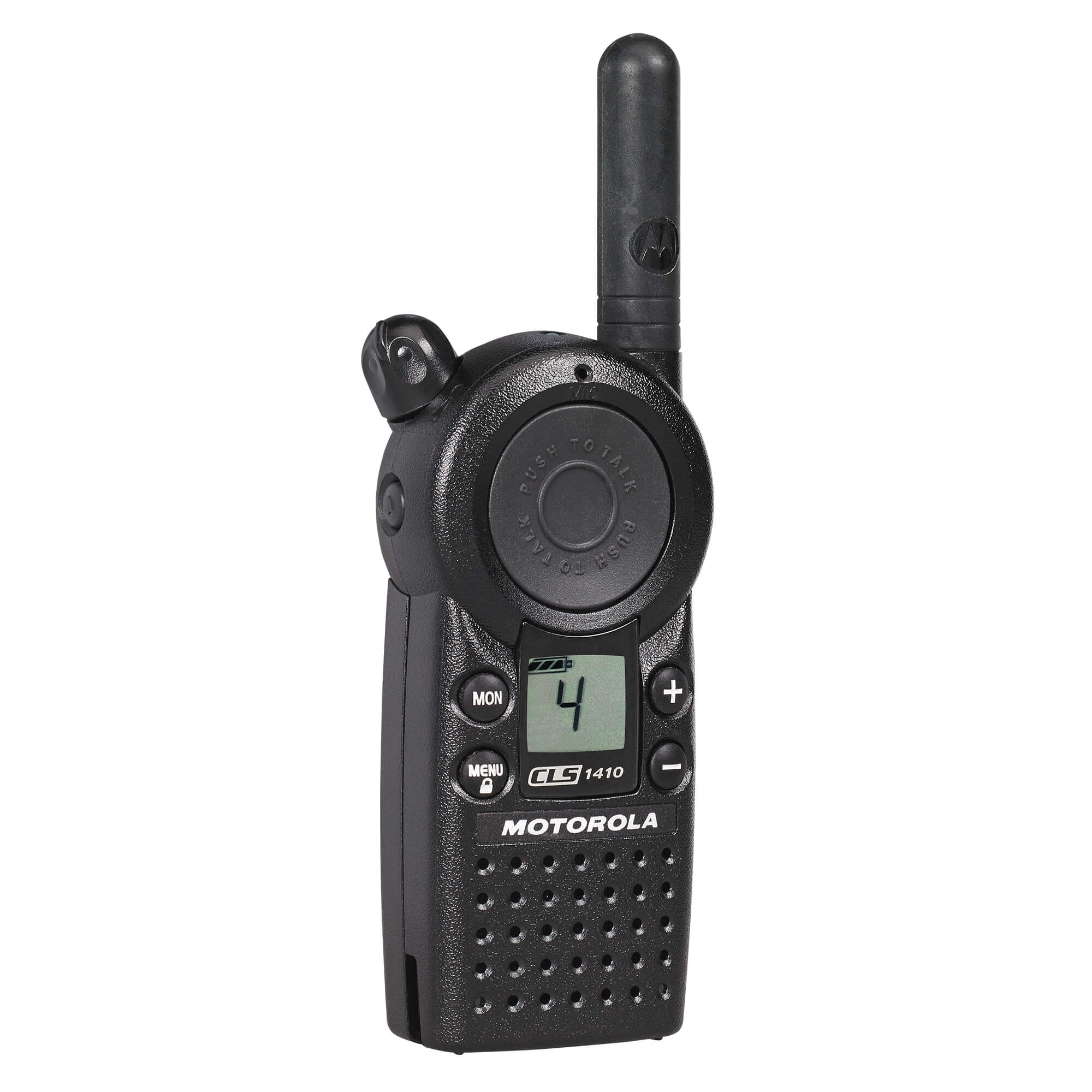 Motorola Solutions CLS1410 compact four-channel two-way radio with push-to-talk functionality, lightweight design, and reliable team communication for retail stores, restaurants, hospitality, and business operations
