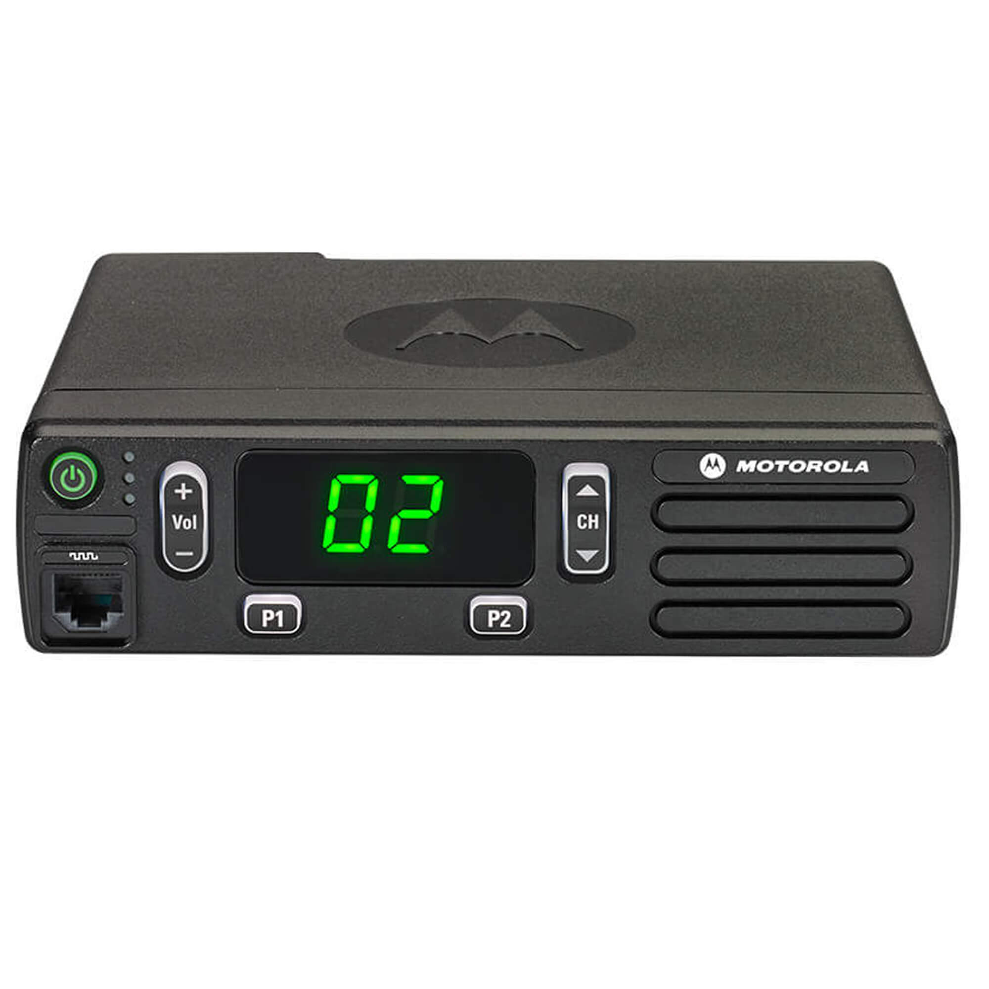 Motorola Solutions MOTOTRBO CM200d mobile two-way radio with analog and digital communication, push-to-talk functionality, rugged design, and reliable team connectivity for transportation, fleet management, construction, and business operations