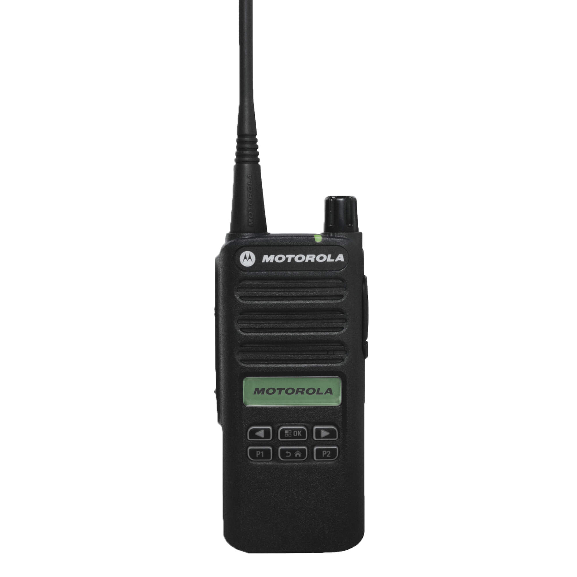Motorola Solutions CP100d MOTOTRBO portable digital two-way radio with push-to-talk functionality, durable design, and reliable team communication for security, construction, manufacturing, hospitality, and business operations