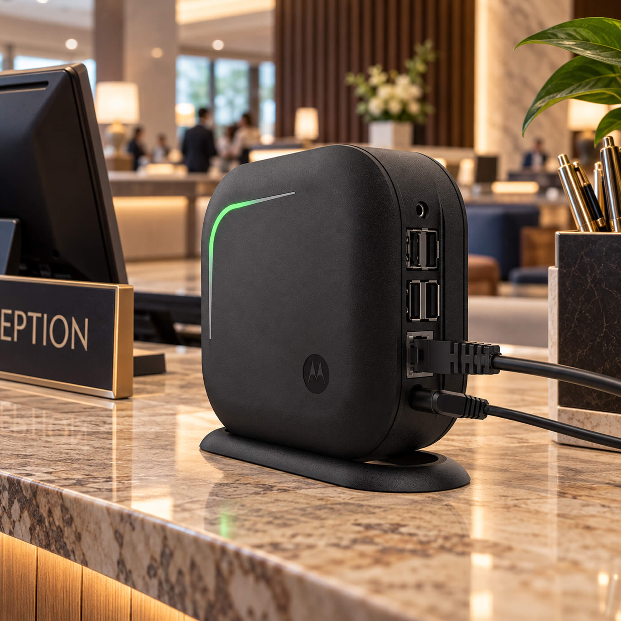 Motorola Solutions DH300 Curve Digital Smart Hub for Wi-Fi connectivity, two-way radio communication, and business operations