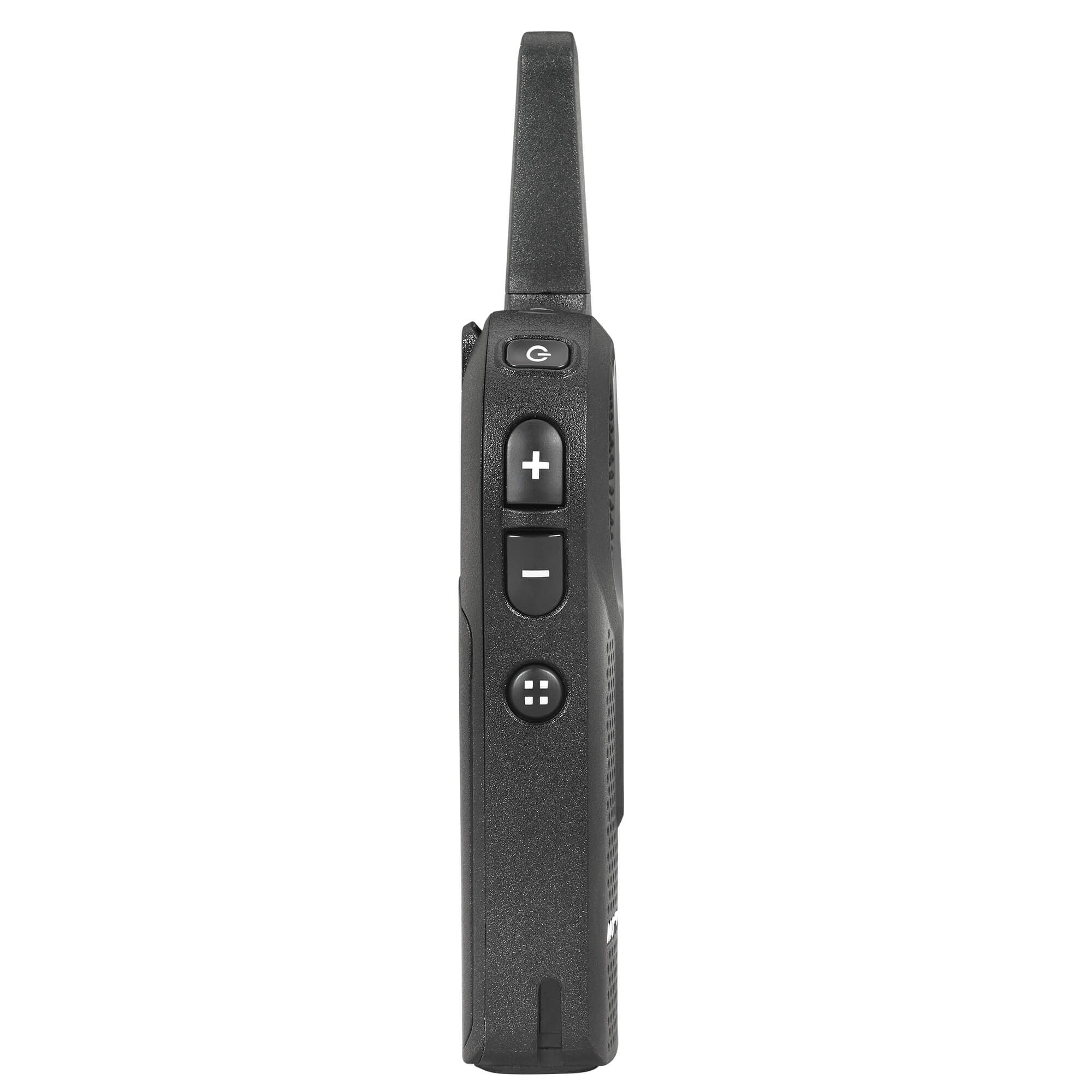 Motorola Solutions DLR1020 compact license-free digital two-way radio with two-channel communication, push-to-talk functionality, lightweight design, and reliable team connectivity for retail, hospitality, restaurants, and business operations
