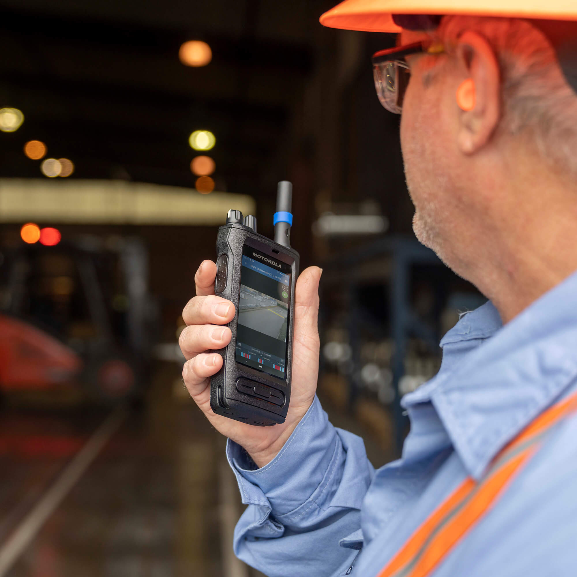 Motorola Solutions MOTOTRBO Ion smart radio with Android touchscreen, digital two-way radio communication, Wi-Fi and LTE connectivity, rugged design, and integrated business applications for reliable team communication