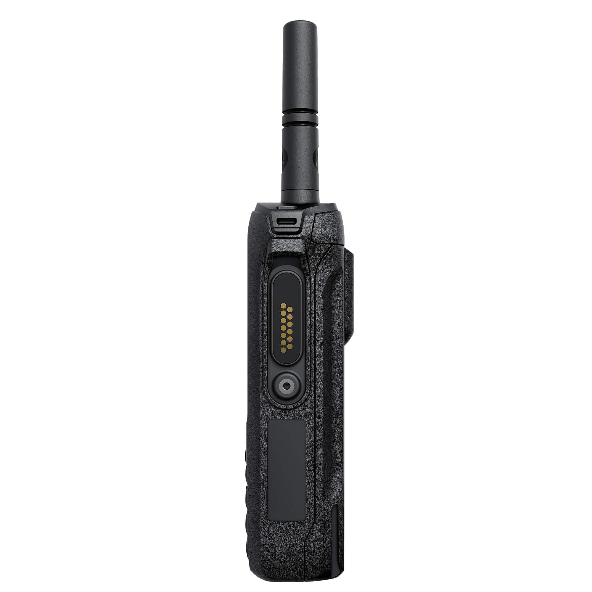 Motorola Solutions MOTOTRBO R7 portable digital two-way radio with advanced noise cancellation, clear audio, rugged waterproof design, and reliable push-to-talk communication for manufacturing, construction, security, and industrial operations