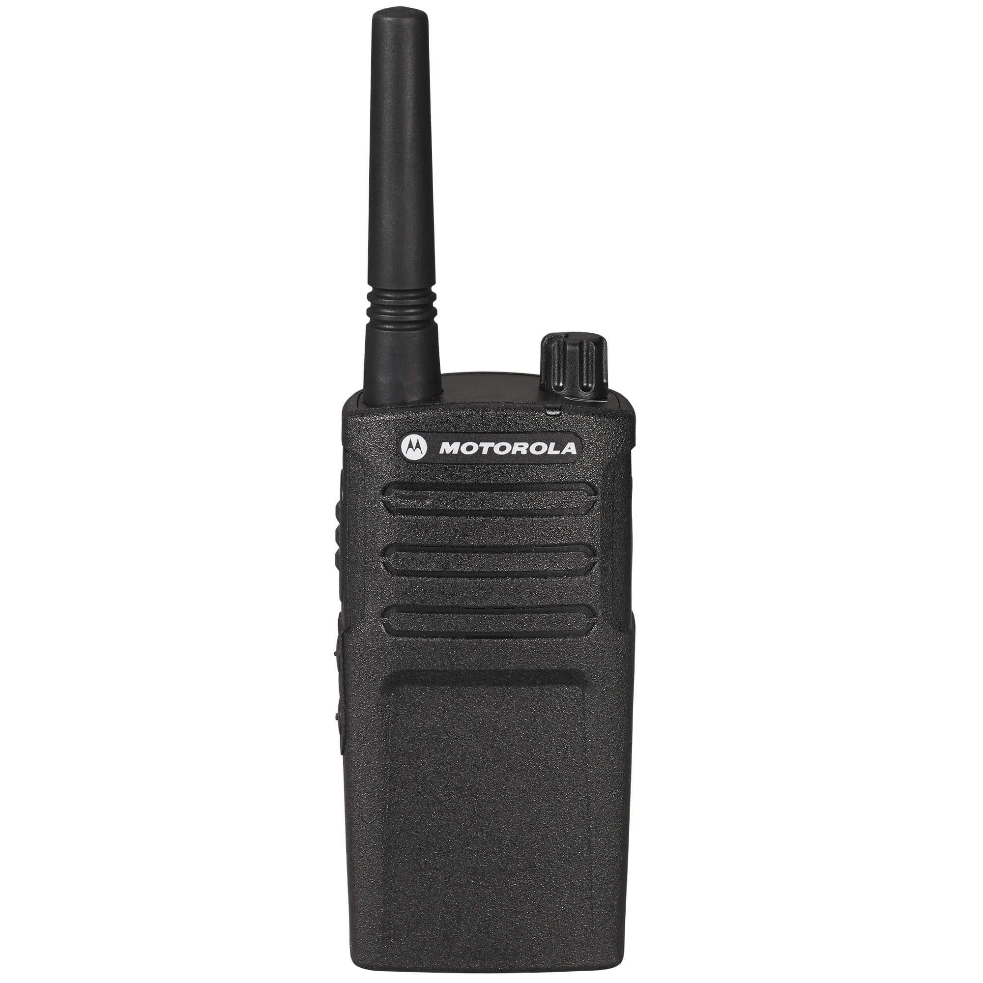 Motorola Solutions RMM2050 RM Series portable MURS two-way radio with five-channel communication, push-to-talk functionality, rugged design, and reliable license-free team connectivity for construction, manufacturing, retail, warehouses, and business operations