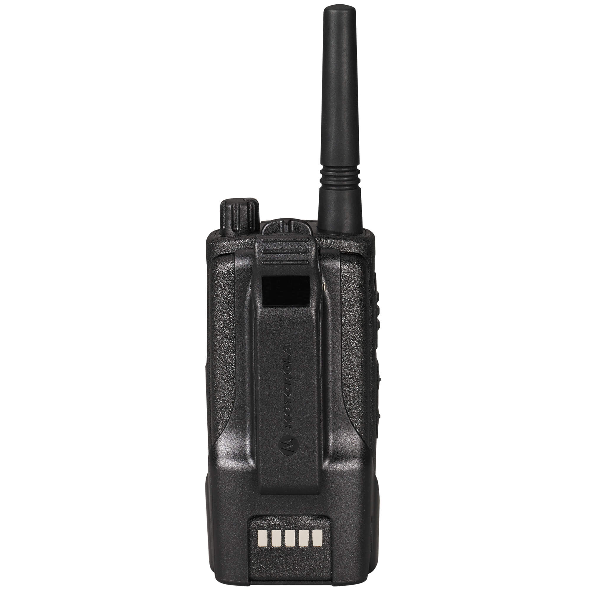 Motorola Solutions RMM2050 RM Series portable MURS two-way radio with five-channel communication, push-to-talk functionality, rugged design, and reliable license-free team connectivity for construction, manufacturing, retail, warehouses, and business operations