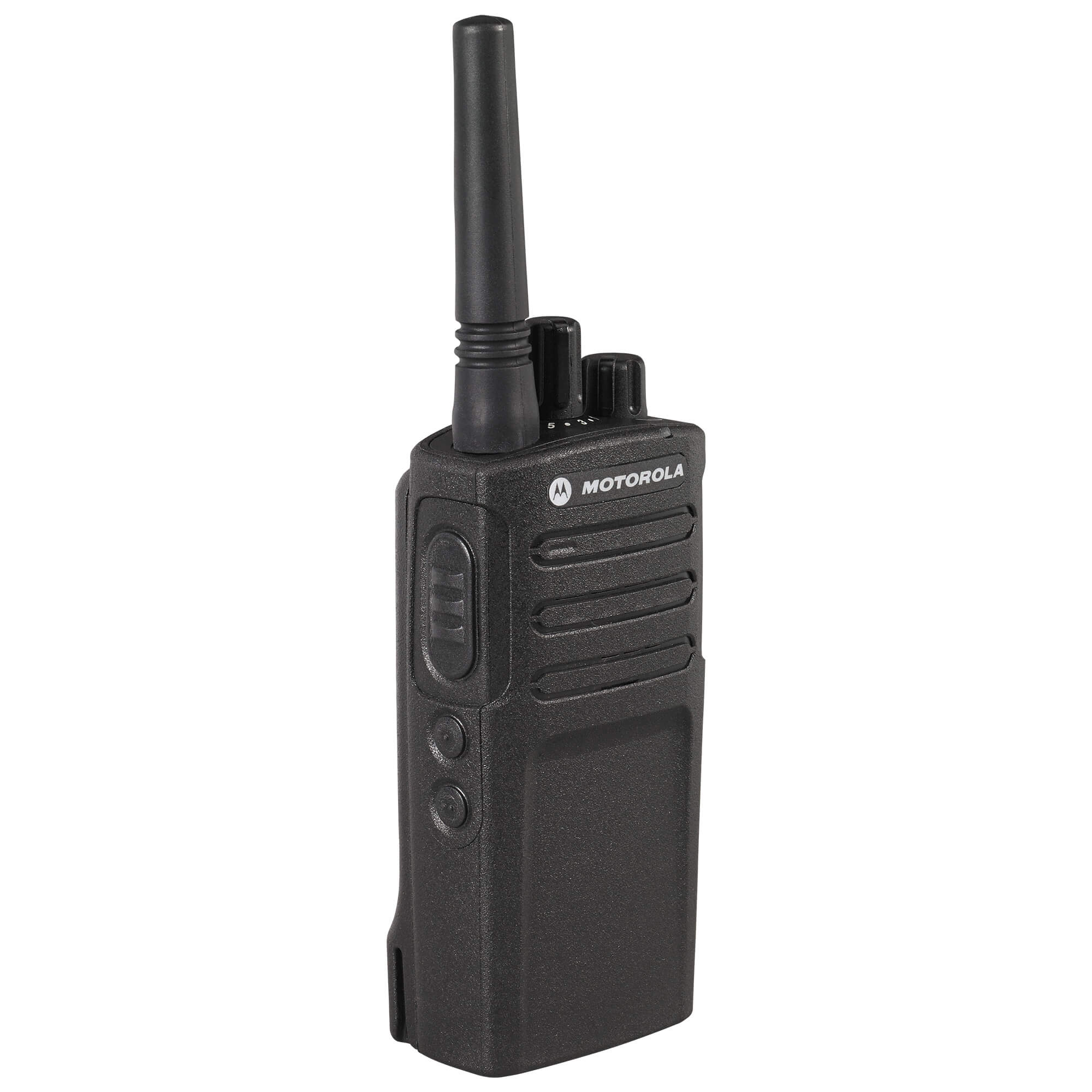 Motorola Solutions RMU2080 RM Series portable UHF two-way radio with eight-channel communication, push-to-talk functionality, rugged design, and reliable team connectivity for construction, manufacturing, security, retail, and business operations