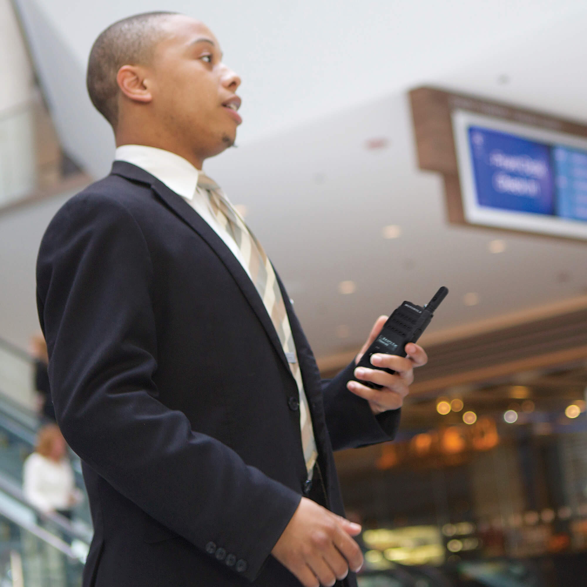 Motorola Solutions MOTOTRBO SL3500e slim portable digital two-way radio with push-to-talk functionality, discreet virtual keypad, lightweight design, and reliable team communication for hospitality, retail, security, education, and business operations