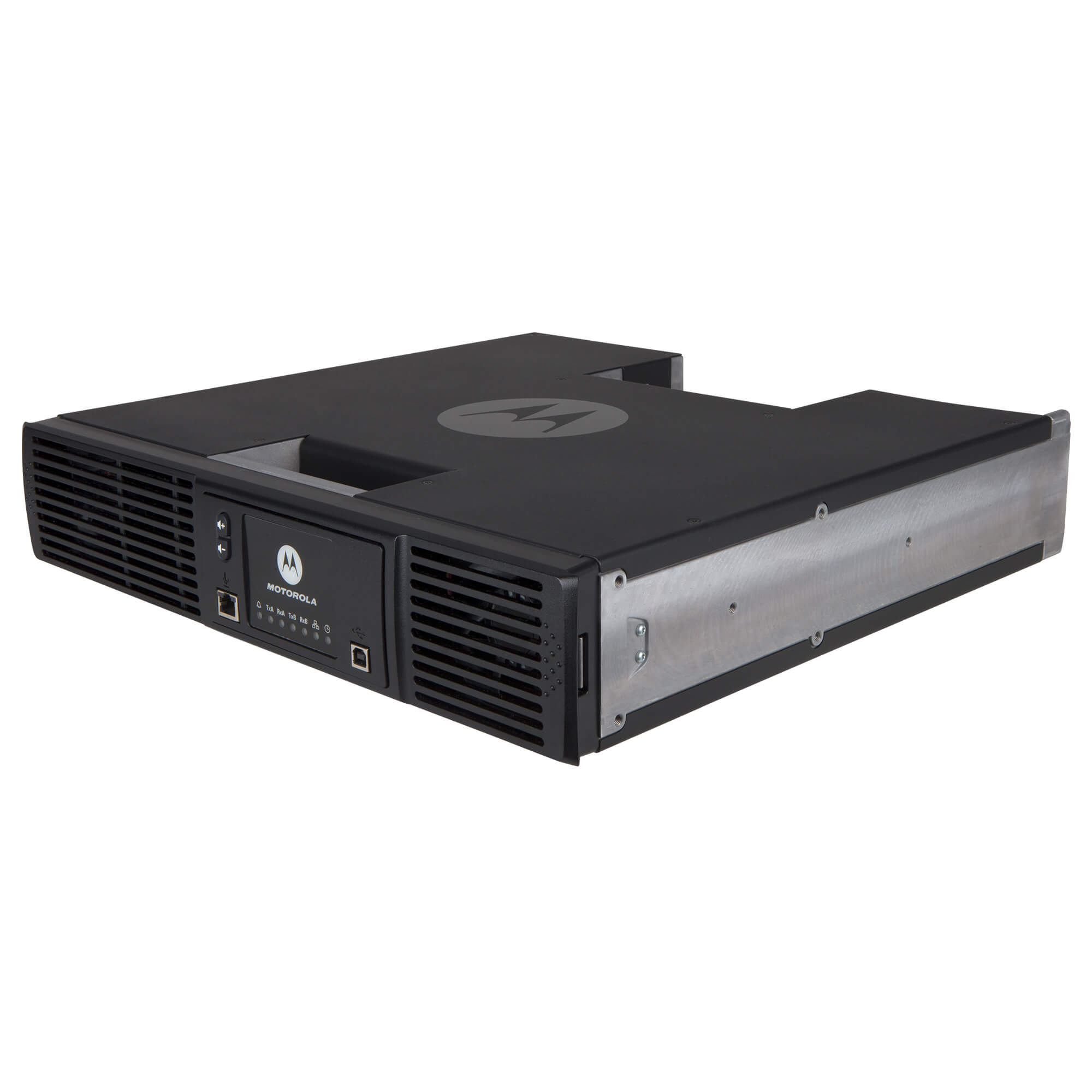 Motorola Solutions MOTOTRBO SLR 8000 high-performance digital two-way radio repeater with extended coverage, reliable signal transmission, and durable rack-mount design for manufacturing, public safety, security, and industrial communication systems