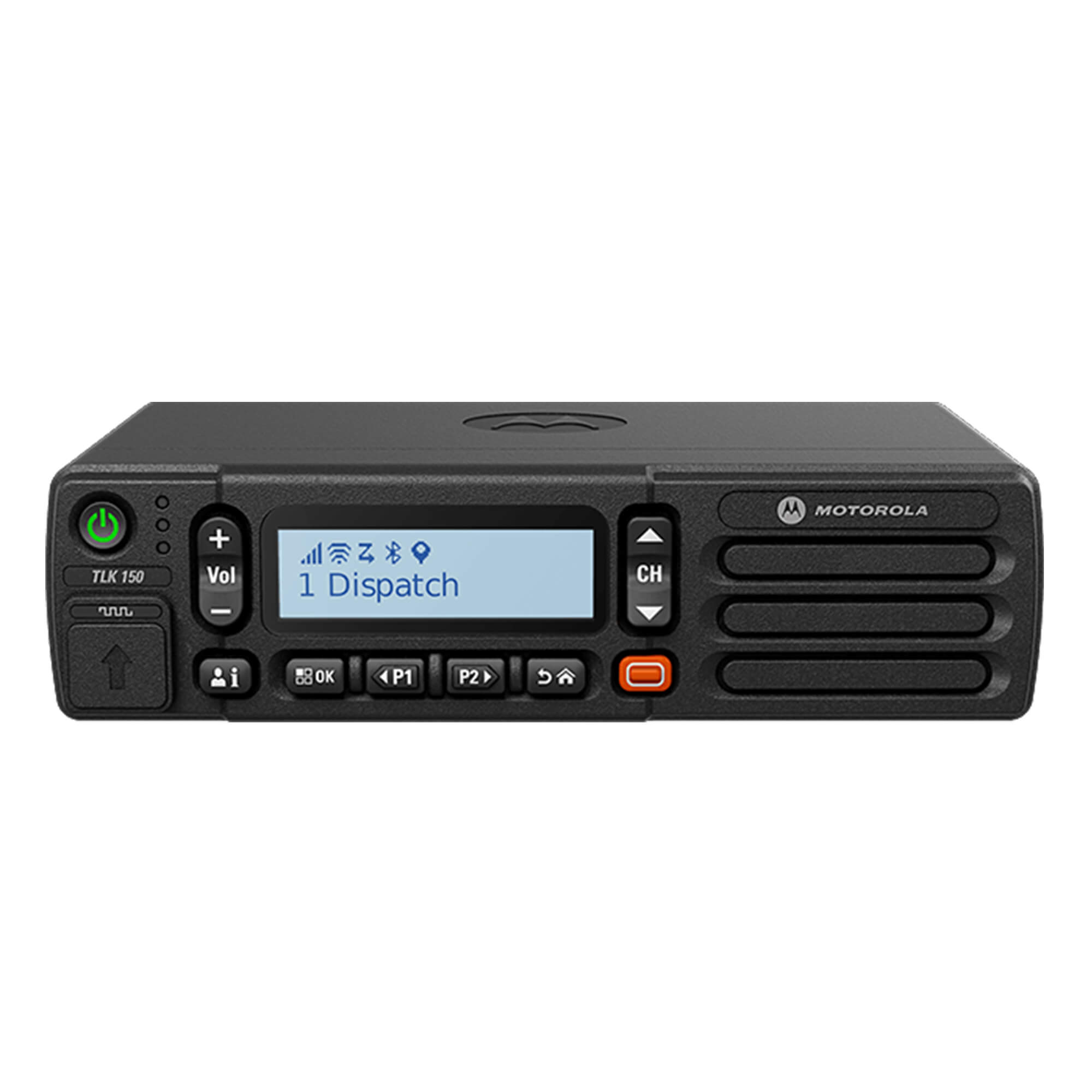 Motorola Solutions TLK 150 WAVE PTX mobile two-way radio with nationwide LTE connectivity, push-to-talk functionality, and reliable communication for fleet management, transportation, logistics, and business operations