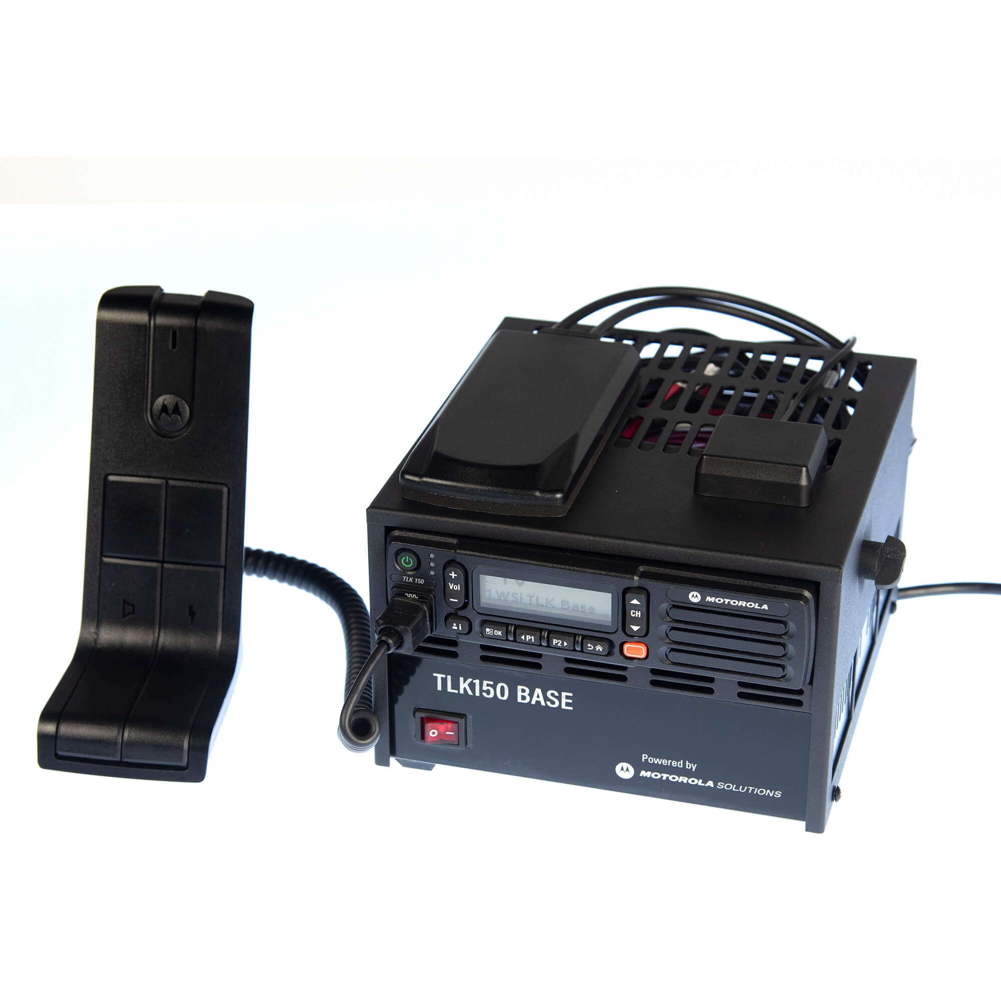 Motorola Solutions TLK 150 WAVE PTX base station with nationwide LTE connectivity, push-to-talk functionality, and reliable two-way communication for dispatch centers, fleet management, transportation, security, and business operations
